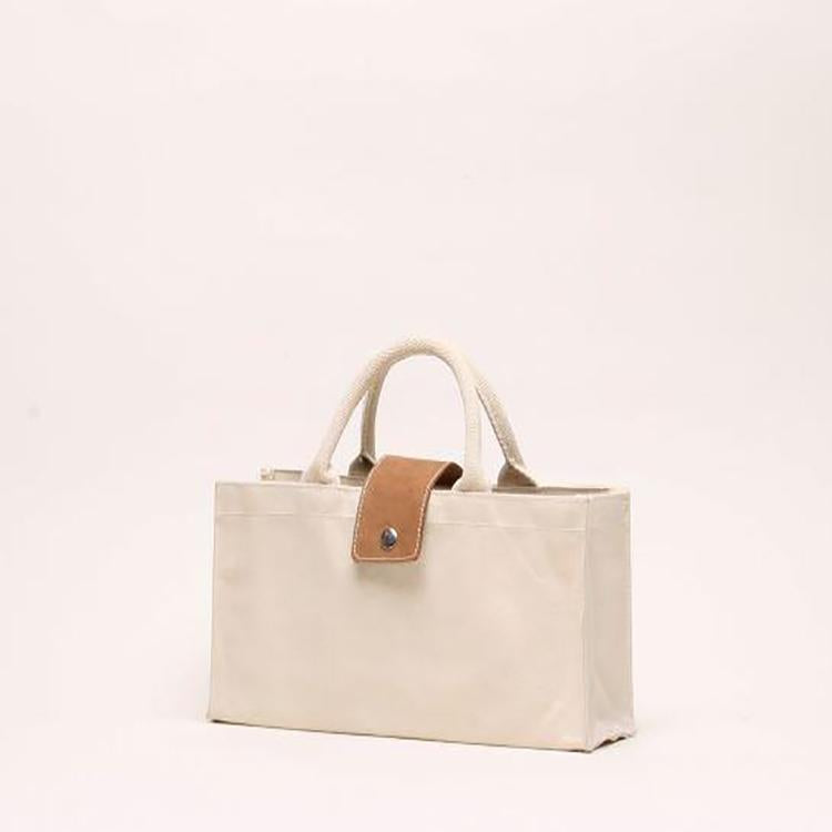 Weintasche für 1 Flasche – Mit Lederverschluss aus Baumwoll-Canvas