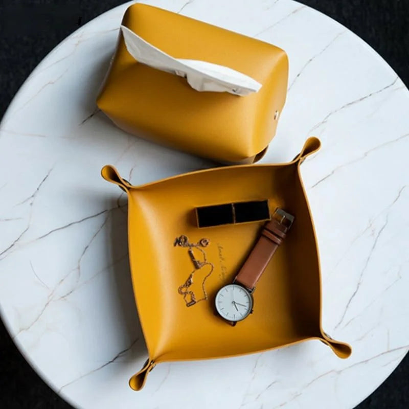 Skandinavische Lederablage – Stilvoller Organizer für Schmuck & Schlüssel